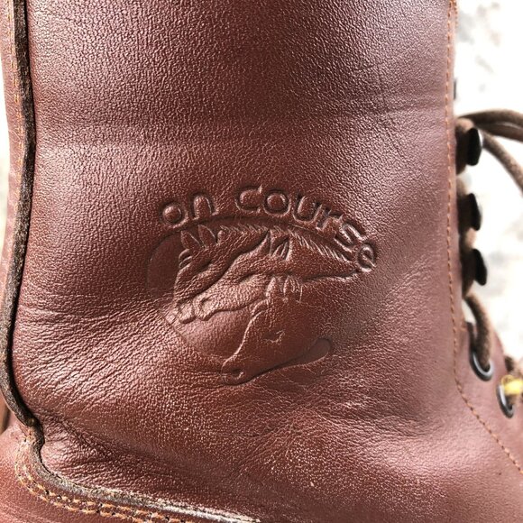 On Course Womens Size 6.5** Brown Leather Equestrian Lace-Up Paddock Ankle Boots - Picture 3 of 16